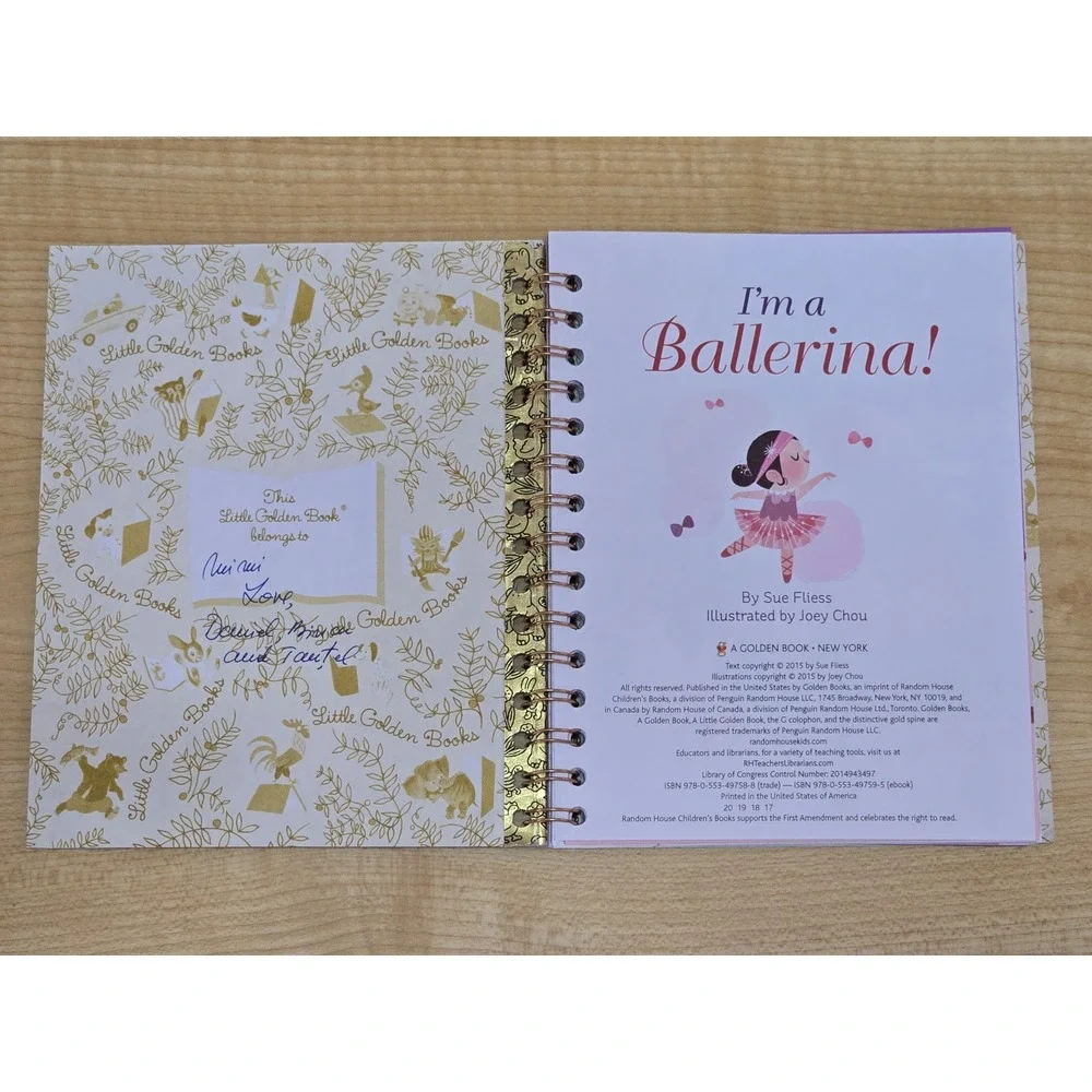 'I'm A Ballerina' Little Golden Book Upcycled Journal – 2015- 40+ Lined Pages